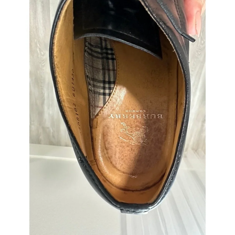 Burberry London Derby Shoes Men 24.5 Black Good Split Toe BU1430 Leather Italy 7 - Picture 12 of 12